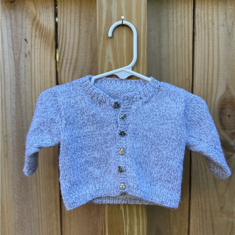 Knit Sweater with Bear Buttons